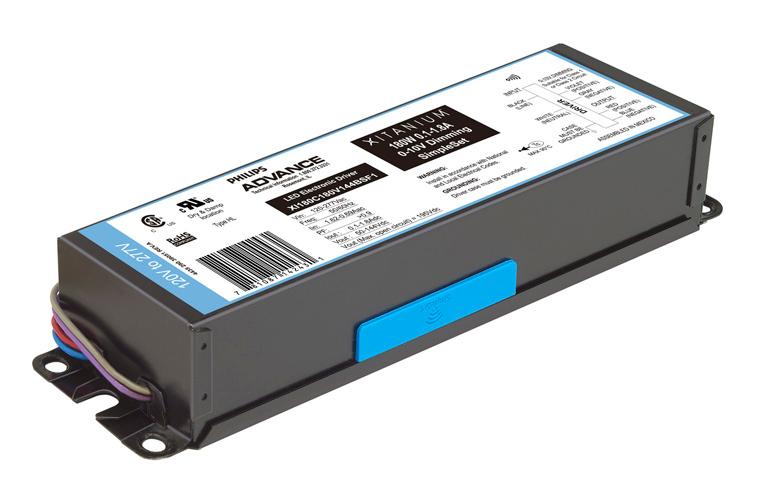 Load and 75 C Case Philips Advance Xitanium LED drivers with SimpleSet technology and auxiliary power supply extend the driver application scope to include simple