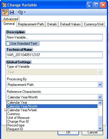 In the new Reference Characteristic drop-down option, select