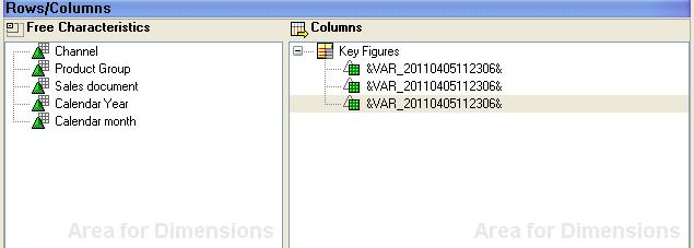 You will see that the Key Figure name has been changed from a constant Selection 1 to a