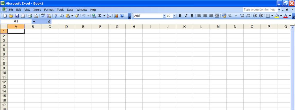 PART ONE 1. LAYOUT A file in Excel is called a Workbook. Each Workbook is made up of Worksheets (usually three but more can be added). The work area is where the data and formulae are entered.