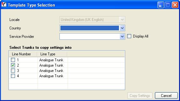 Configuration Settings: Trunks 3.5.1.2 Analog Trunk Templates IP Office Manager can be used to import trunk settings from a template.