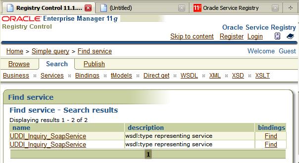 The easiest way to get the WSDL service URLs is to look them up the registry. Using your browser open the OSR Registry Control using the following URL http://oegeval:8082/uddi/web.