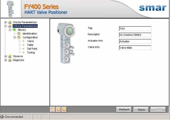 The user access level for this function is Operator (read only) and Maintenance (complete access). Figure 3 FY400DTM Online Parameterize Screen 2.