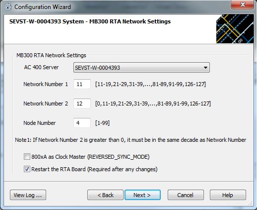 RTA Board Network Settings Section 9 800xA for Advant Master 3. The Select System dialog box appears. Select the system and click Next. 4.