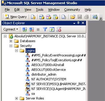 Section 10 800xA for Harmony Configure Access Rights 10. From the search results, select IndustrialITUser and click OK, and OK again. Figure 33. SQL Server Management Suite 11.
