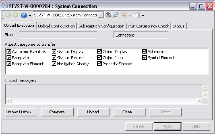 Section 22 Multisystem Integration Running Upload Activation of an upload is performed from the Upload Execution tab on the System Connection aspect found on the Remote System object (Figure 68).