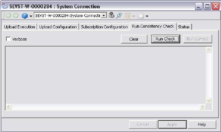 Section 22 Multisystem Integration Proxy Objects 9. The System Connection aspect also has a Run Consistency Check tab (Figure 69).
