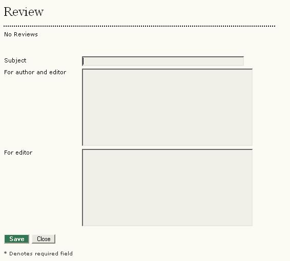 Figure 183: Review Comments Save your reviews. You may return to this form and add additional information at anytime until your review is complete. When you have finished your review, select Done.