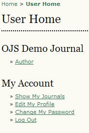 Getting Started Log in to your OJS account.
