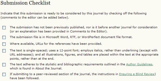 1. Select which section you feel is most appropriate for your article from the drop-down menu: Figure 202: Selecting the Journal Section 2.