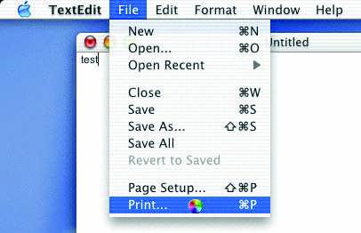 3. To print, open a document and select File