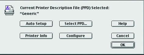 4. If you have not previously set this printer as the default, your computer will prompt you for a PostScript