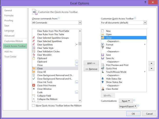 File tab. 2. Under Help, click Options. 3. Click Customize the Ribbon. 4. The Customize Ribbon window opens. The left pane contains a list of commands you can add to a group.