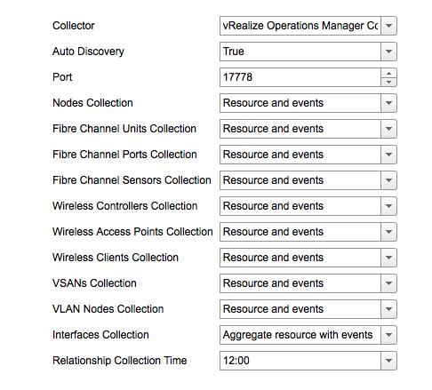 Figure 7: Advanced Settings Advanced Settings: Collector: Automatically selected Auto Discovery: Default is True, which enables the adapter instance to create resources for you.