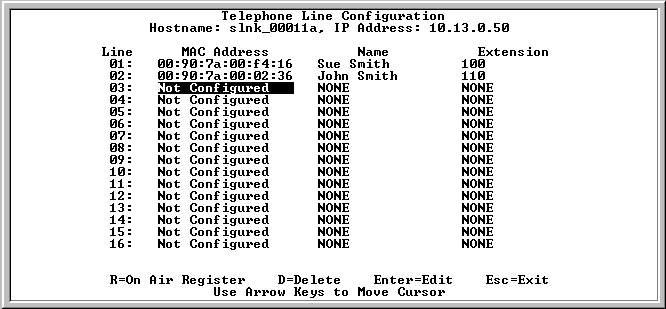 SpectraLink 8000 Telephony Gateway Administration Guide 1. Navigate to the NetLink Wireless Telephone System menu for the SpectraLink 8000 Telephony Gateway that serves the port to be configured.