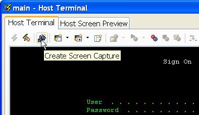 2.70. On the Capture a Screen page, accept the default screen capture name, SignOn, and click Finish.