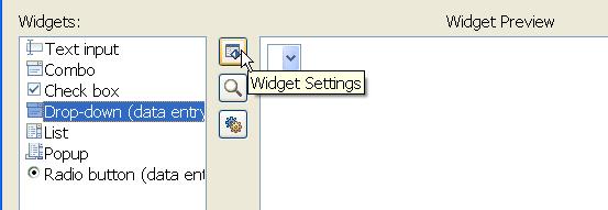 default settings for this instance of the drop-down (data entry) widget. 2.130.