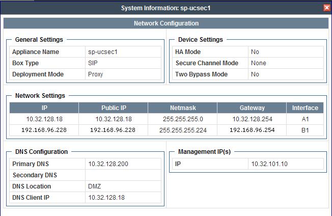 A System Information page will appear showing the information provided during installation.