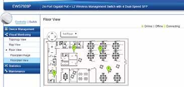 Easy-to-Find and Manage Specific Access Points with Floor Plan & Map Views The Controller