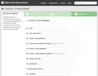interface with Dublin Core metadata