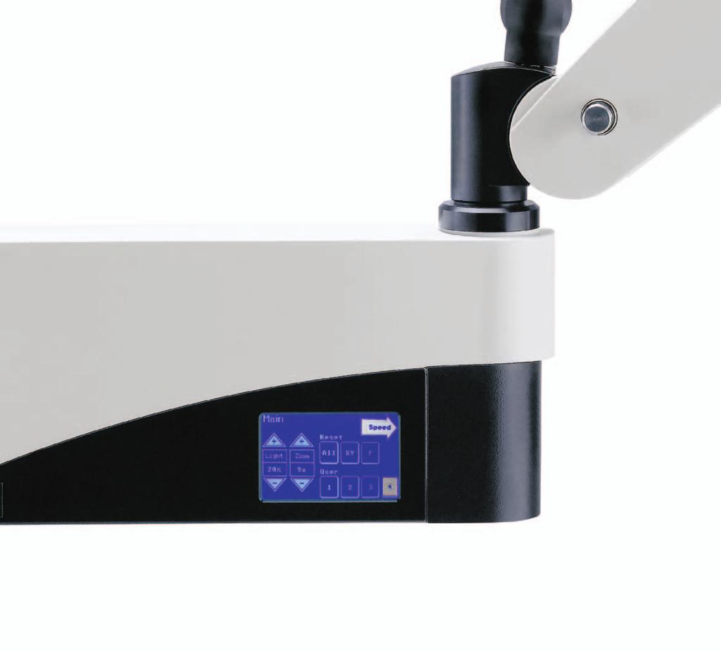 Intuitive Control and Increased Safety Straightforward operation Leica Microsystems touchscreen, built into the floorstand for convenient, easy access, offers intuitive control of all Leica M620