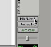 7 You can audition the audio file by clicking on the speaker icon in the waveform window. 3 In the Mix window, click the Input Selector on the new track.