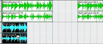 6 Click at the end of the region and drag left to shorten the region. 6 Click the Selector tool, and drag on the waveform with the Selector to make a one-bar selection.