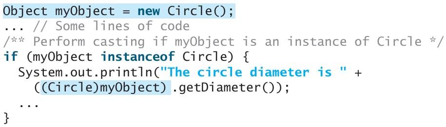 Casting Objects and the instanceof Operator How can you verify that a class is an instance of some other class?