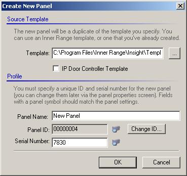 Creating Panels From Templates You can create a panel from a template. Templates can be blank panel configurations from Inner Range, or any panel that you ve exported previously.
