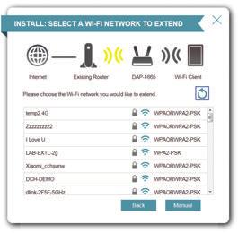 Section 3 - Configuration If your router does not support WPS: Click Wi-Fi to manually select your network. The wizard will then scan for available wireless networks within range of the DAP-1665.
