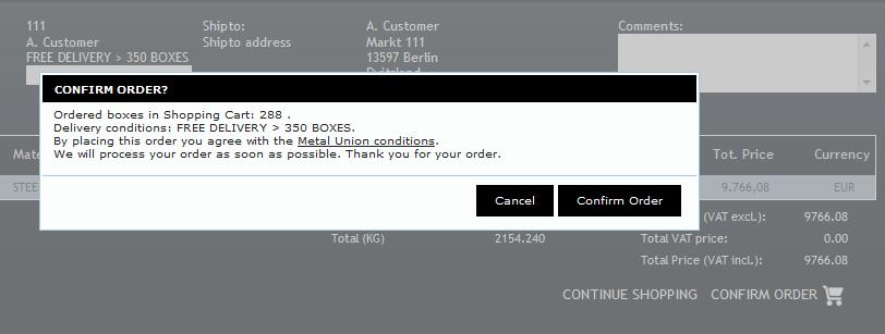 If you press CONFIRM ORDER you will be