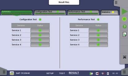 1564 has the following two test phases. Service Configuration Test: This section is completed quickly, within seconds per stream.