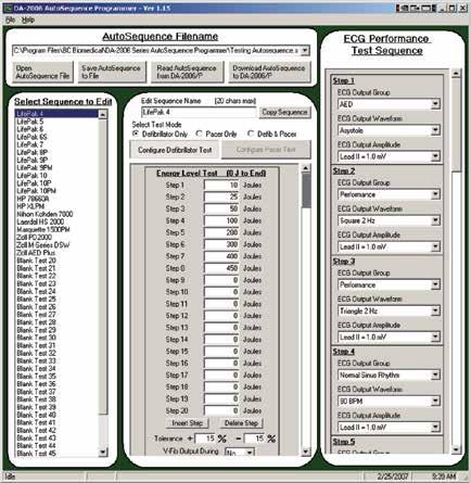 Programming Auto Sequences Overview 18 Program Menu Bar File Control This section is utilized to load/save configuration files on the PC as well as read/write the auto configuration in the DA-2006/P