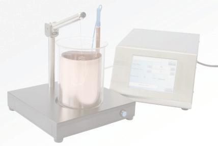 Contents Set up Measuring device with: 3 4 5 Set up Operation Testing 11 12 13 Measurement values Electrolyte Maintenance Touch screen monitor Magnetic stirrer, with lowering mechanism for the wire