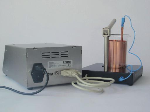 The following additional components are supplied with the device: 5.7 touch screen monitor, electrolysis apparatus and magnetic stirrer, glass container and lowering mechanism for the wire test piece.