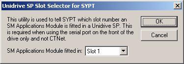 Figure 4-3 Slot Select Program 4.4 Configuring Communications in SYPT Before attempting to go on-line to the SM-Applications module you must set SYPT up to use the correct communications protocol: 1.