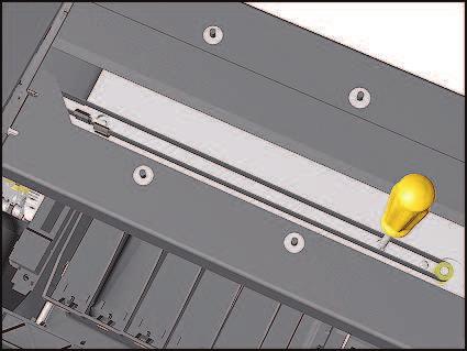 8. Remove 2 T-15 screws (Type F) between the two slider rods that attach the Service Station to the