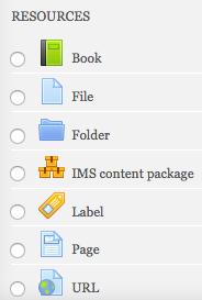 17. Resources in Moodle Don t use IMS content package Use for embedded videos Use for multiple websites or embedded videos a.