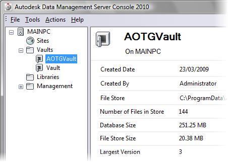 About Autodesk Data Management Server Console Autodesk Data Management Server (ADMS) Console is an application that runs on the vault server.