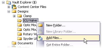 Adding Files Autodesk Vault Explorer can manage any file type that you add into the vault.