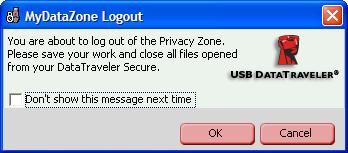 Figure 10: Privacy Zone View 3. The MyDataZone Logout confirmation is displayed below (Figure 11).