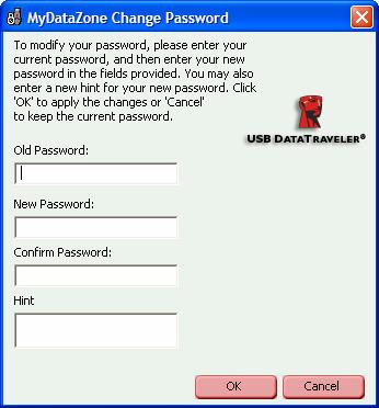 4.2 Changing Your Password 4.2.1 With the Change Password Button To change your password using the Change Password button: 1. Click Change Password in the MyDataZone Settings window (Figure 14). 2.
