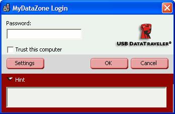 If you forget your password, click Hint to display the Hint field in the MyDataZone Login window (Figure 8).