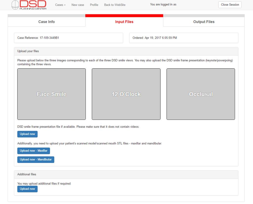 STEP 4 manage your cases 4.3 Upload Input Files Click on the INPUT Files Tab and start uploading your Pa ent s Records.