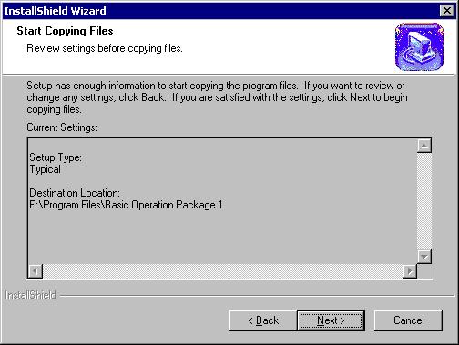 5-8 Information for starting program file copy operation is displayed.
