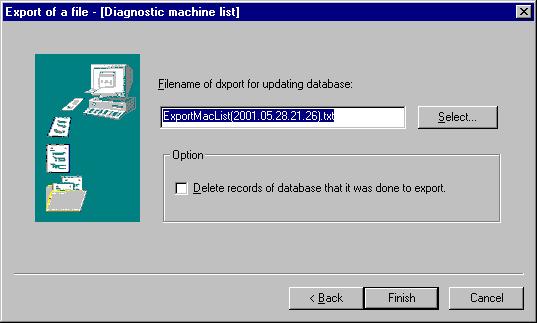 3.OPERATING THE DIAGNOSIS CLIENT B-63734EN/01 3.4.2 Export 3.4.2.1 Exporting a diagnostic machine list A diagnostic machine list and all machine information are output to text files.