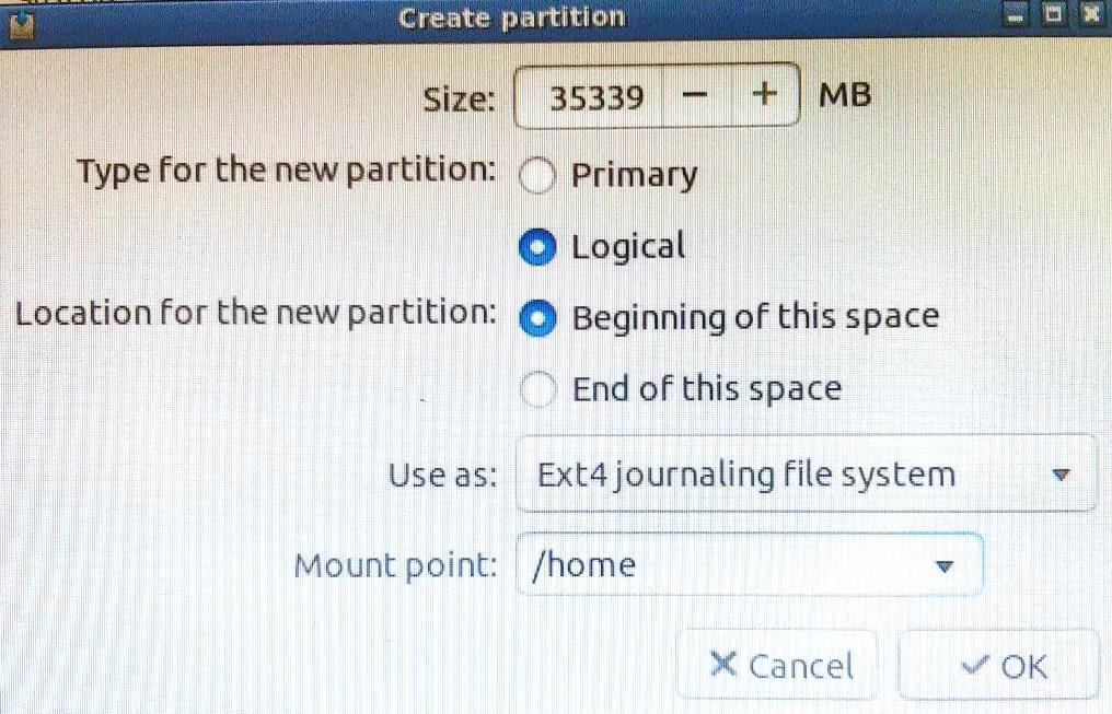 /home partition