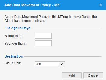 Configuring the Oracle RMAN Agent 2. In the top panel, select the MTree to which you want to add a data movement policy. 3. Click the Summary tab. 4. Under Data Movement Policy, click Add.