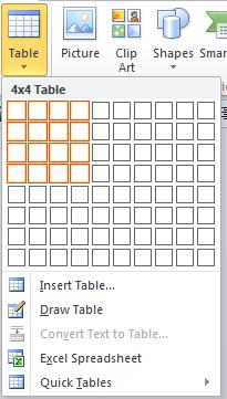 Use table templates (Quick Tables) You can use table templates to insert a table that is based on a gallery of preformatted tables.