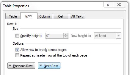 By default, tables are aligned against the left margin of the page. Tables can also be centered, or right-aligned on the page.